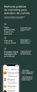 Infográfico sobre melhores práticas de marketing para aplicativo de comida.