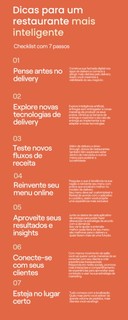 Infográfico com checklist de dicas para abrir um restaurante mais inteligente.